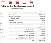 Tesla model S built sheet Invoice .webp